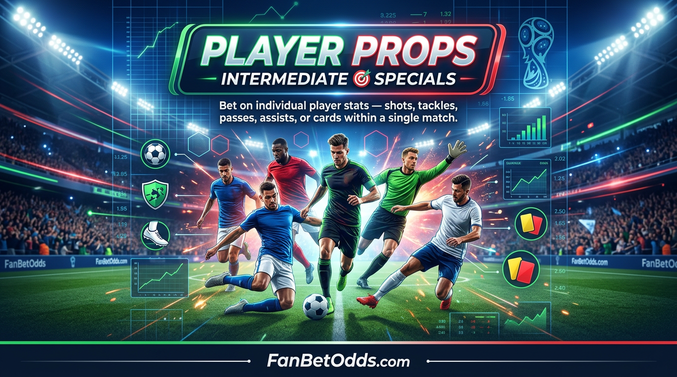 Player Props betting guide - shots, assists, tackles and cards markets for World Cup 2026