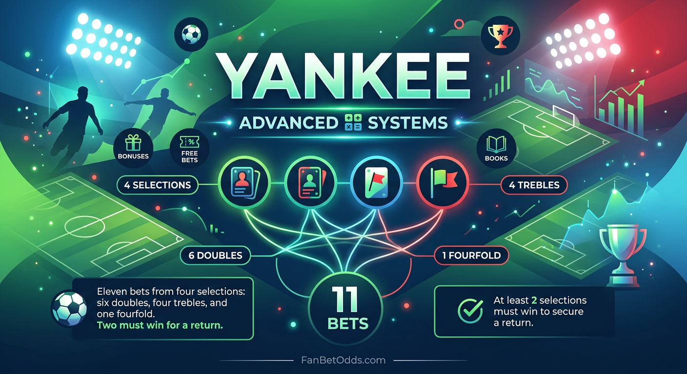 Yankee betting guide - 11 bets from 4 selections covering every doubles, trebles and fourfold for World Cup 2026