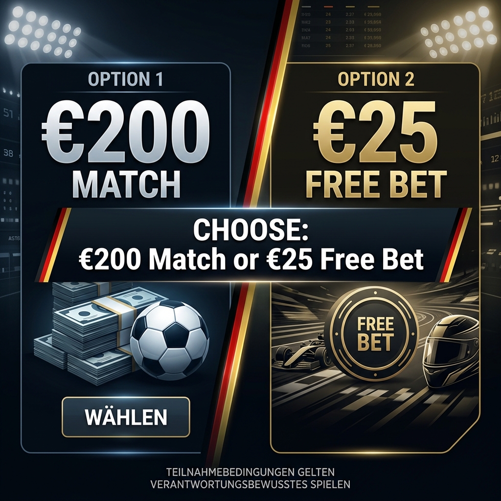 Choose Your Bonus: €200 Match or €25 Free Bet at 21bets Germany — Fan Bet Odds